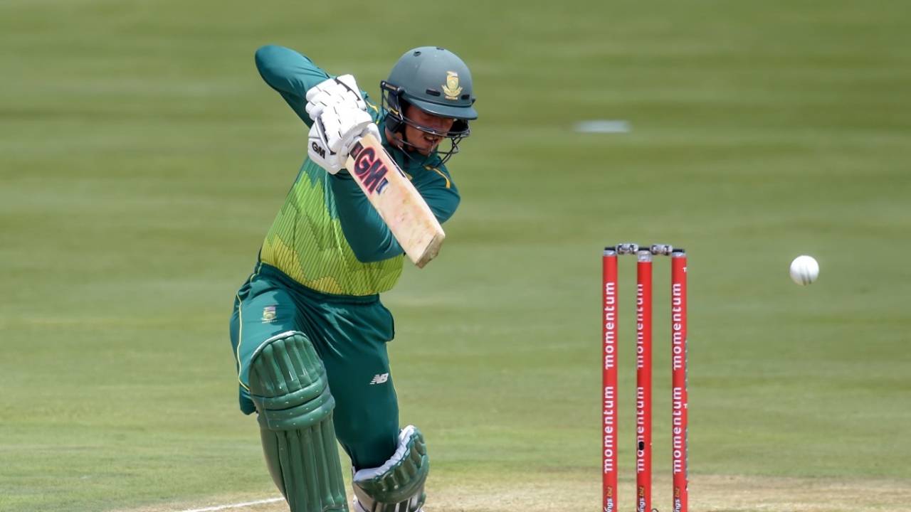 Quinton de Kock lays into a drive, South Africa v Sri Lanka, 2nd ODI, Centurion, February 6, 2019