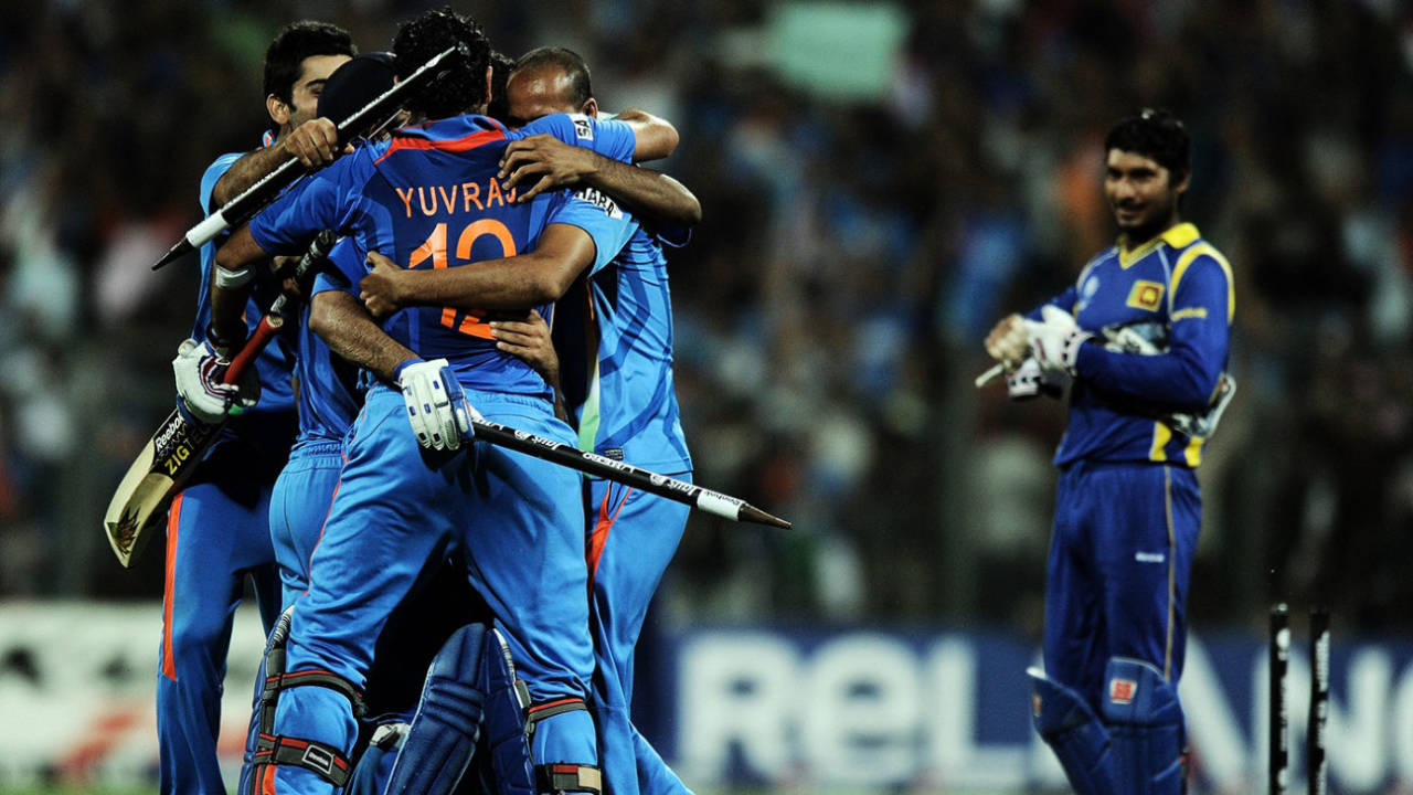 At the 2011 World Cup final, India were impressive to chase down Sri Lanka's 274, which was the batting par score for that time&nbsp;&nbsp;&bull;&nbsp;&nbsp;AFP/Getty Images
