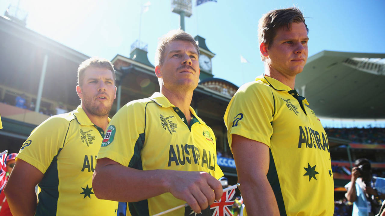 Aaron Finch, David Warner and Steven Smith at the 2015 World Cup. How will it be in 2019?&nbsp;&nbsp;&bull;&nbsp;&nbsp;Getty Images