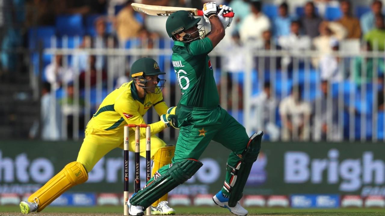 Umar Akmal hits out, Pakistan v Australia, 1st ODI, Sharjah, March 22, 2019