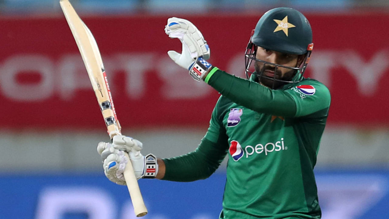 Mohammad Rizwan gestures at the dressing room, Pakistan v Australia, 4th ODI, Dubai, March 29, 2019