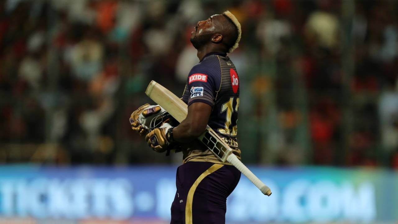 Andre Russell reflects on yet another heist, Royal Challengers Bangalore v Kolkata Knight Riders, IPL 2019, Bengaluru, April 5, 2019