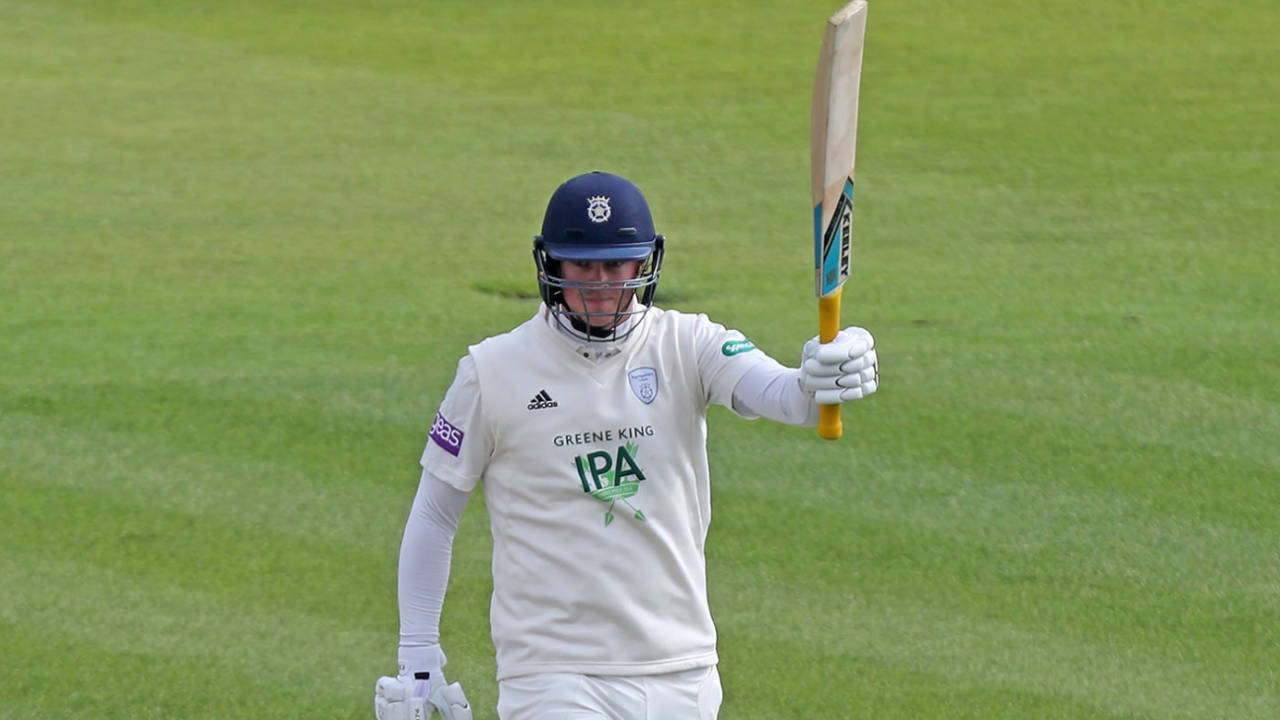 Sam Northeast acknowledges his hundred, Hampshire v Essex, County Championship Division One, Ageas Bowl, April 6, 2019