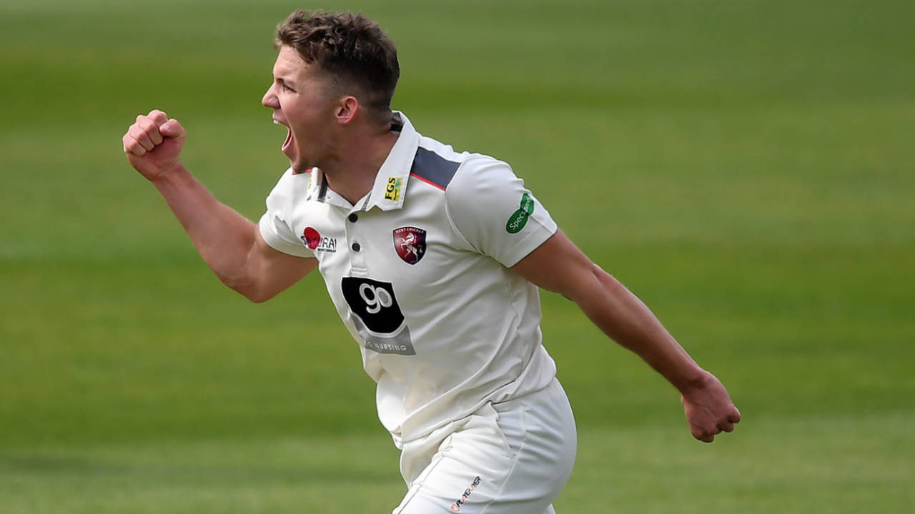 Matt Milnes claimed his first wickets for Kent, Somerset v Kent, County Championship, Division One, Taunton, April 6, 2019