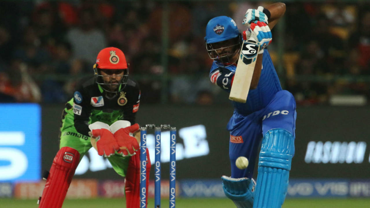 Shreyas Iyer laces one into the off side, Royal Challengers Bangalore v Delhi Capitals, IPL 2019, April 7, 2019