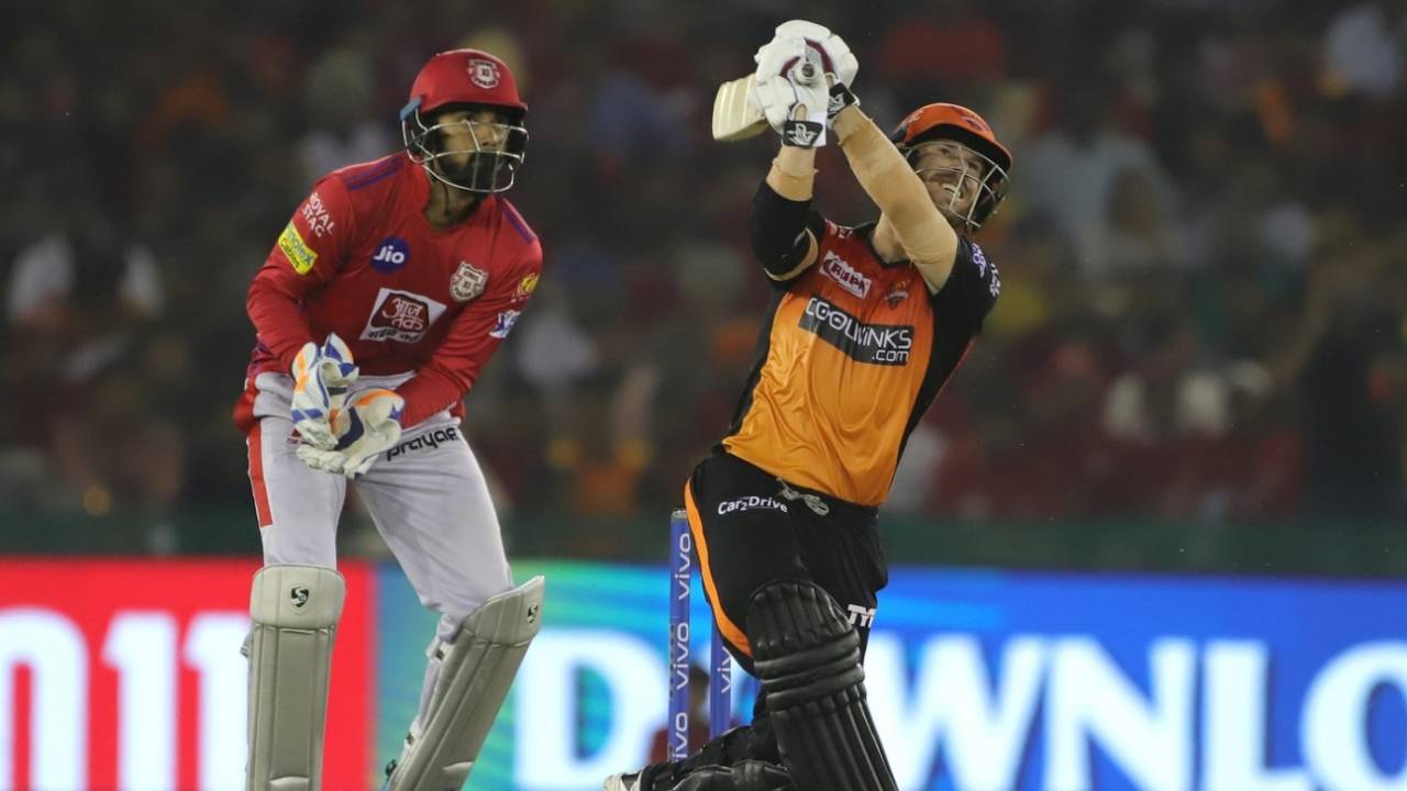 David Warner goes big, Kings XI Punjab v Sunrisers Hyderabad, IPL 2019, Mohali, April 8, 2019