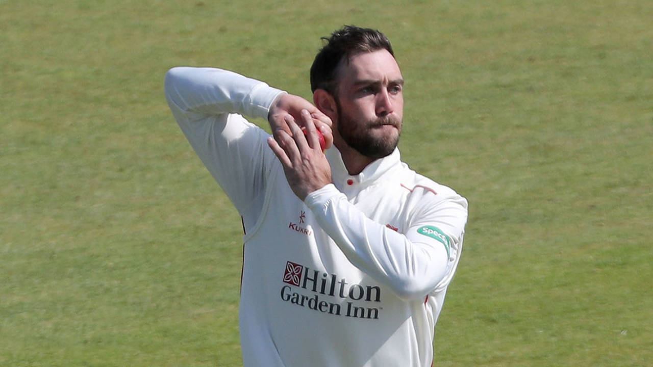 Glenn Maxwell of Lancashire claimed a career-best 5-40, Middlesex v Lancashire, County Championship Division Two, Lord's, April 11, 2019