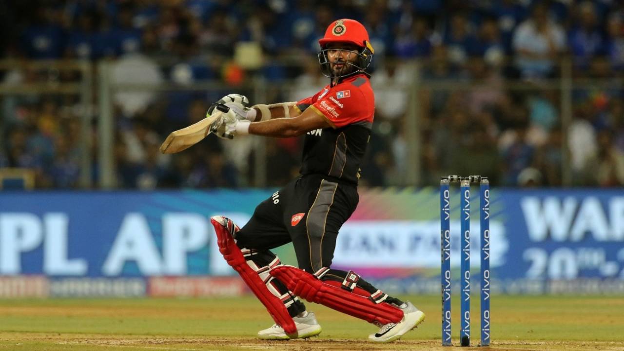 Parthiv Patel cuts the ball away, Mumbai Indians v Royal Challengers Bangalore, IPL 2019, Mumbai, April 15, 2019