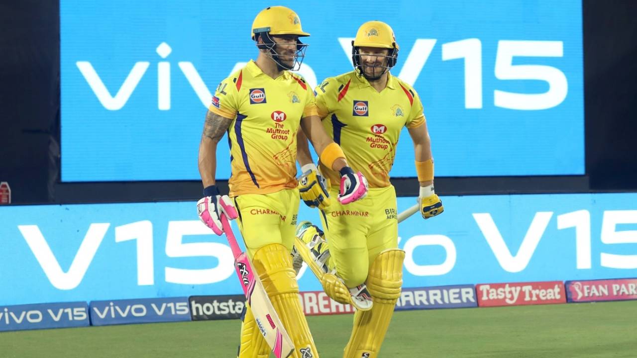Faf du Plessis and Shane Watson gave CSK a solid start, Sunrisers Hyderabad v Chennai Super Kings, IPL 2019, Hyderabad, April 17, 2019