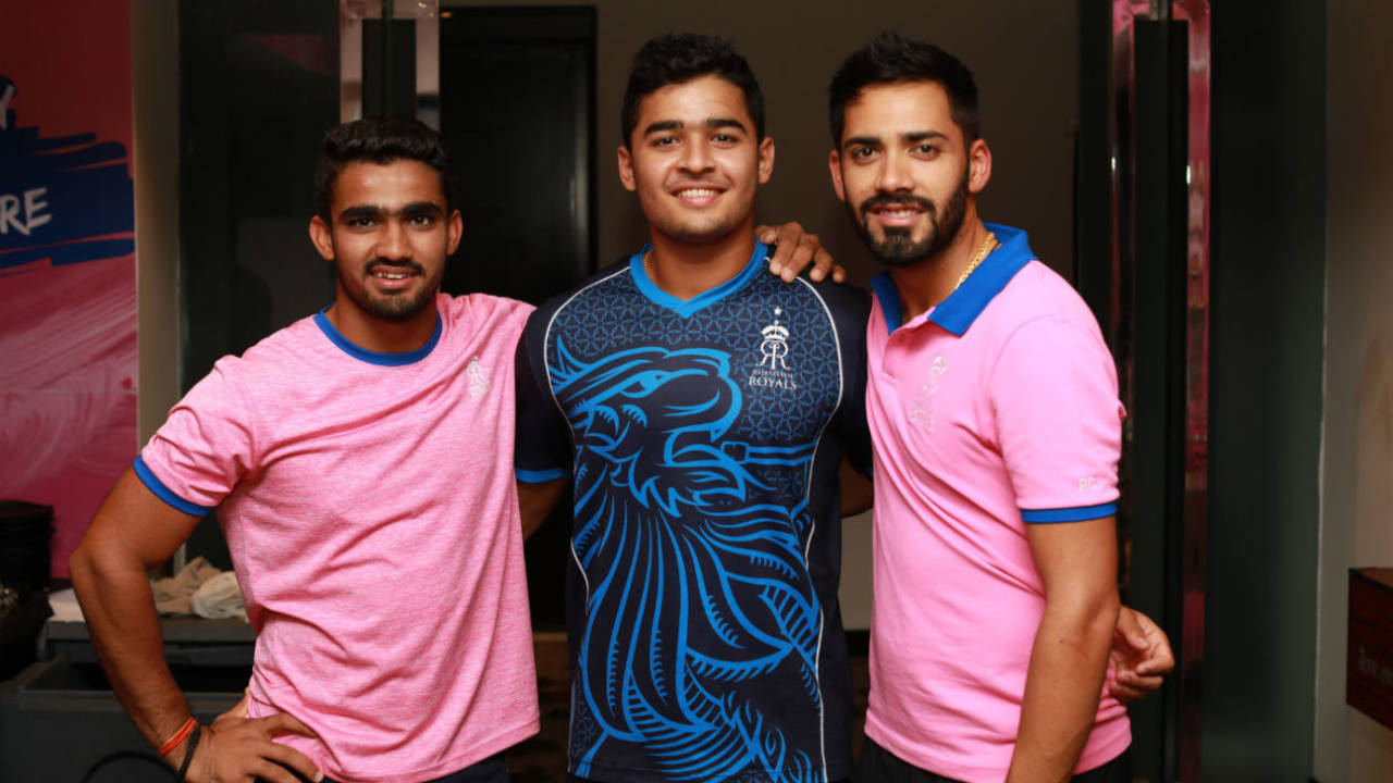 [L to R] Mahipal Lomror, Riyan Parag and Prashant Chopra, the Royals boys