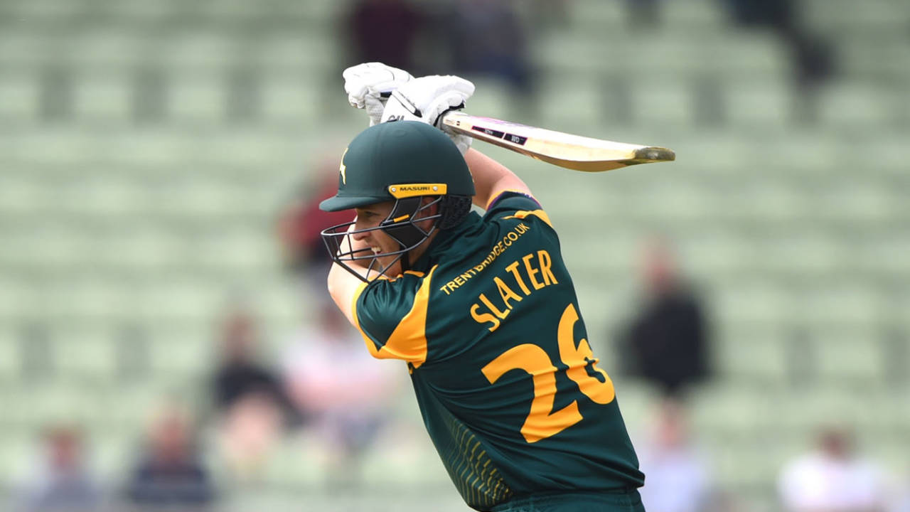 Ben Slater on his way to a century, Warwickshire v Nottinghamshire, Royal London One Day Cup, Edgbaston, April 23, 2019
