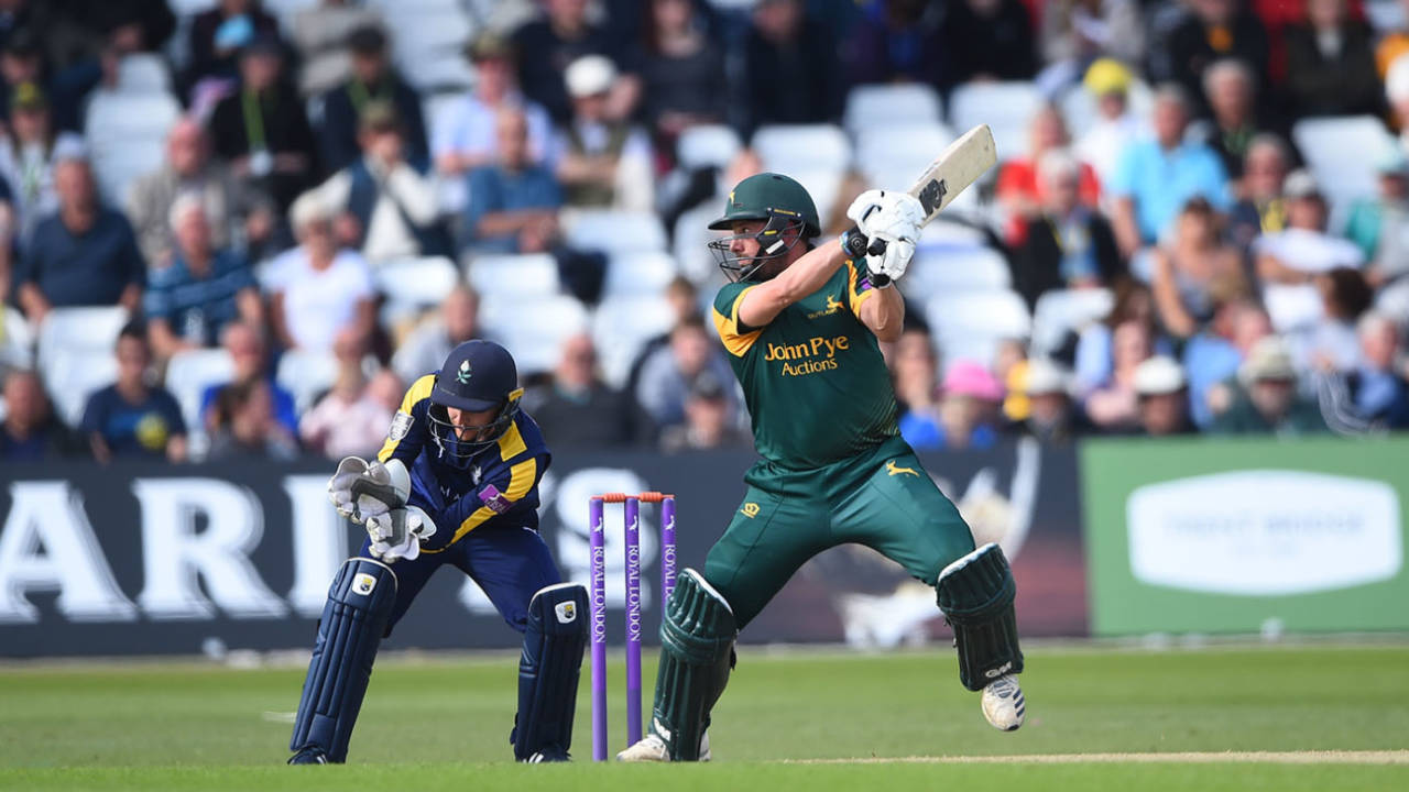 Steven Mullaney on his way to a half-century for Notts, Nottinghamshire v Yorkshire, Royal London One Day Cup, Trent Bridge, April 28, 2019