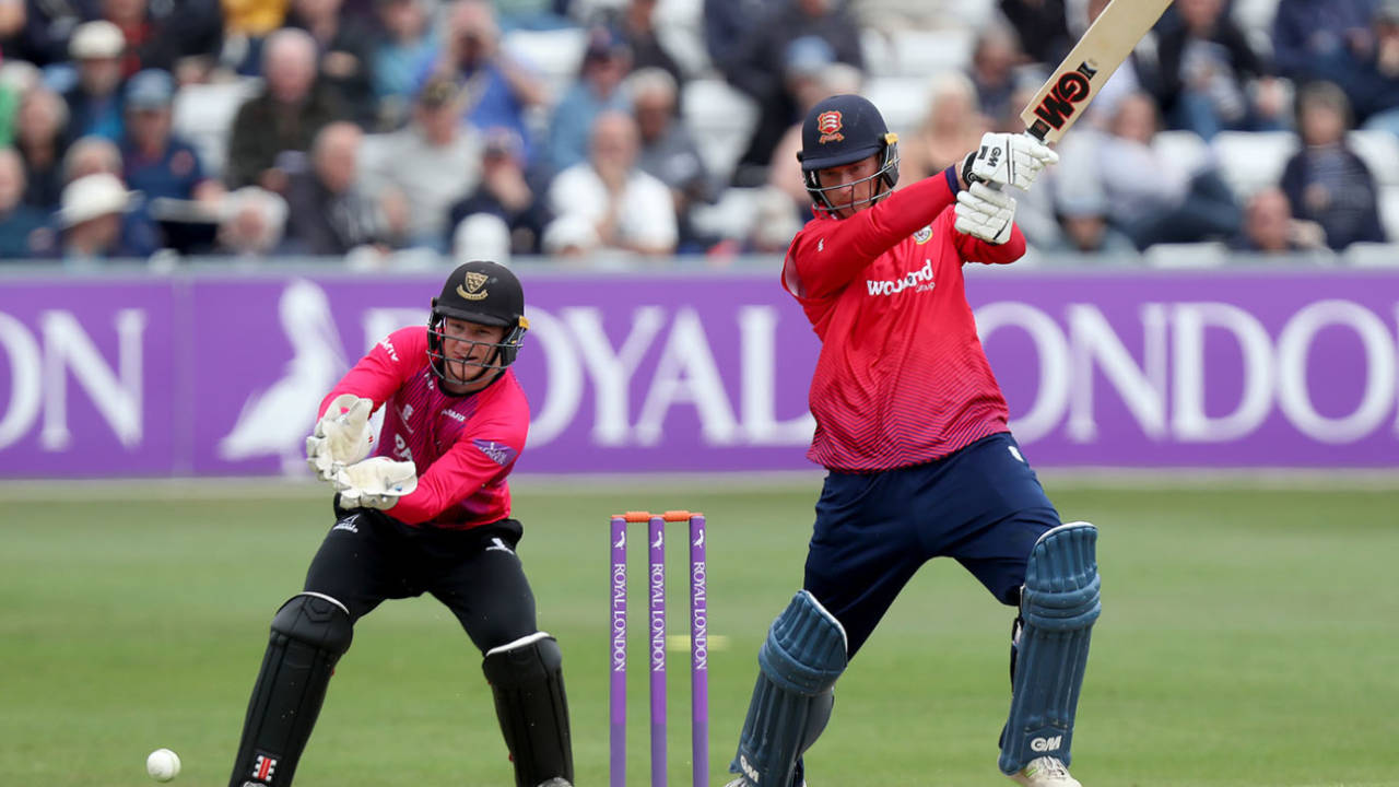 Tom Westley of Essex hits a boundary, Essex v Sussex, Royal London One Day Cup, April 30, 2019