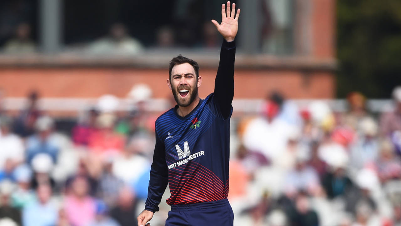 Glenn Maxwell appeals, Lancashire v Worcestershire, Royal London Cup, Old Trafford, April 27, 2019