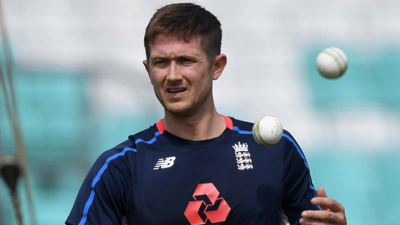 Joe Denly prepares to bowl in the England nets, The Oval, May 7, 2019