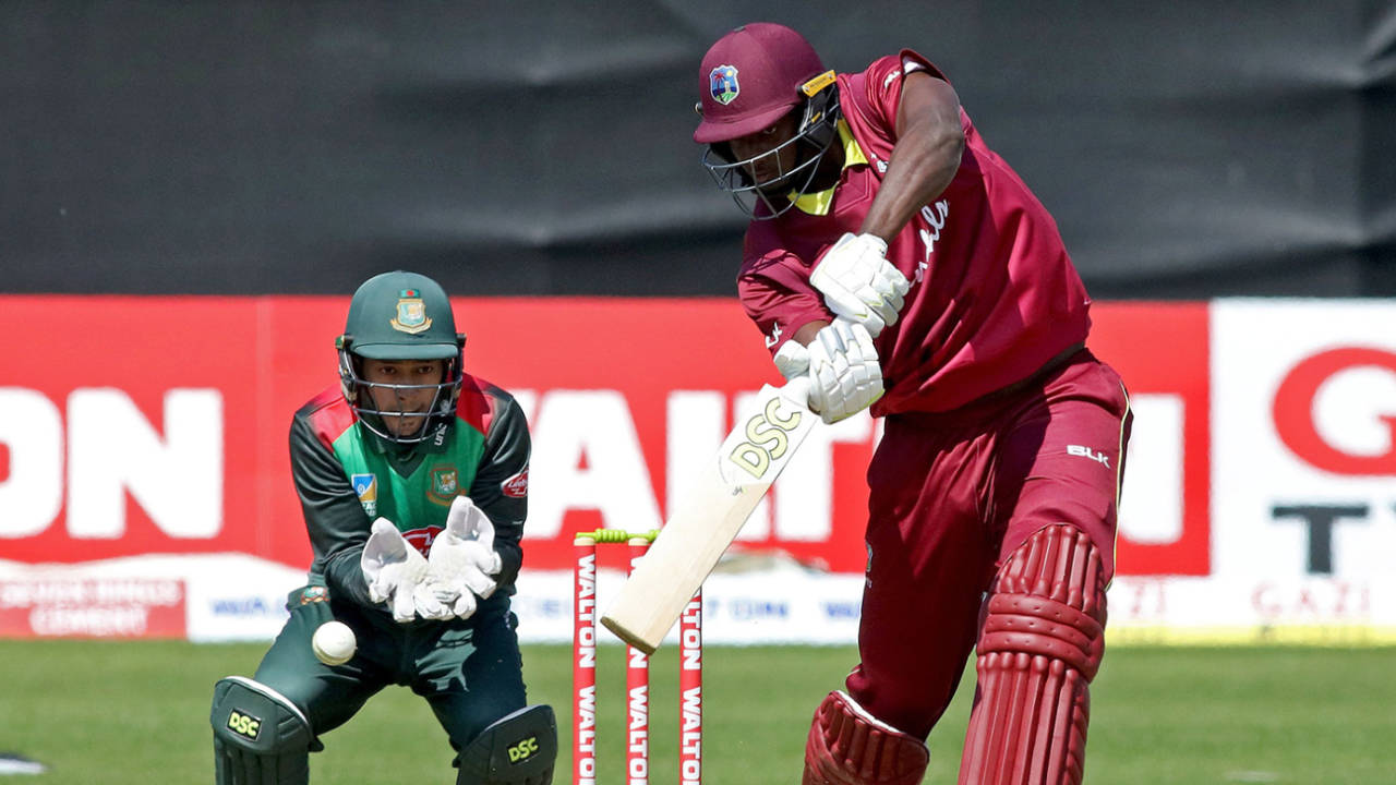 Jason Holder punches through the covers, Bangladesh v West Indies, Ireland tri-series, Dublin, May 13, 2019
