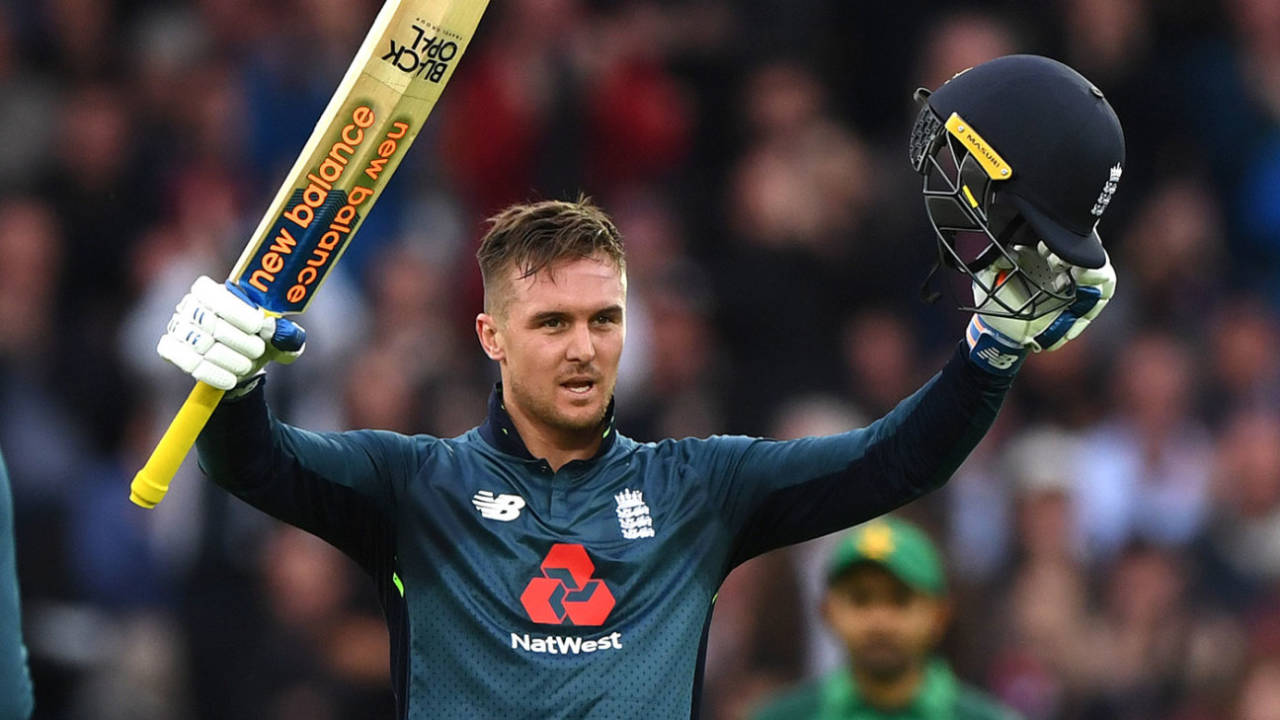 Jason Roy brings up his century, England v Pakistan, 4th ODI, Trent Bridge, May 17, 2019