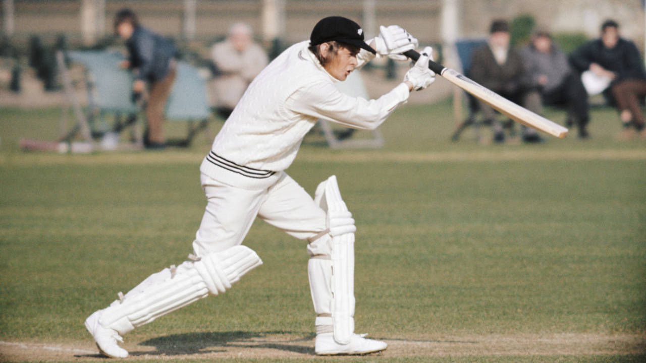 Glenn Turner bats in the World Cup warm-up match, New Zealand v Sri Lanka, The Saffrons, Eastbourne, May 31,1975 