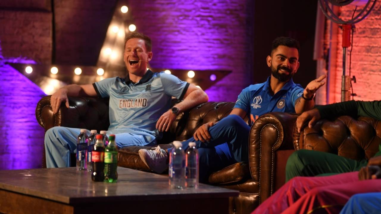 The favourites? Eoin Morgan and Virat Kohli at a World Cup event, London, May 23, 2019