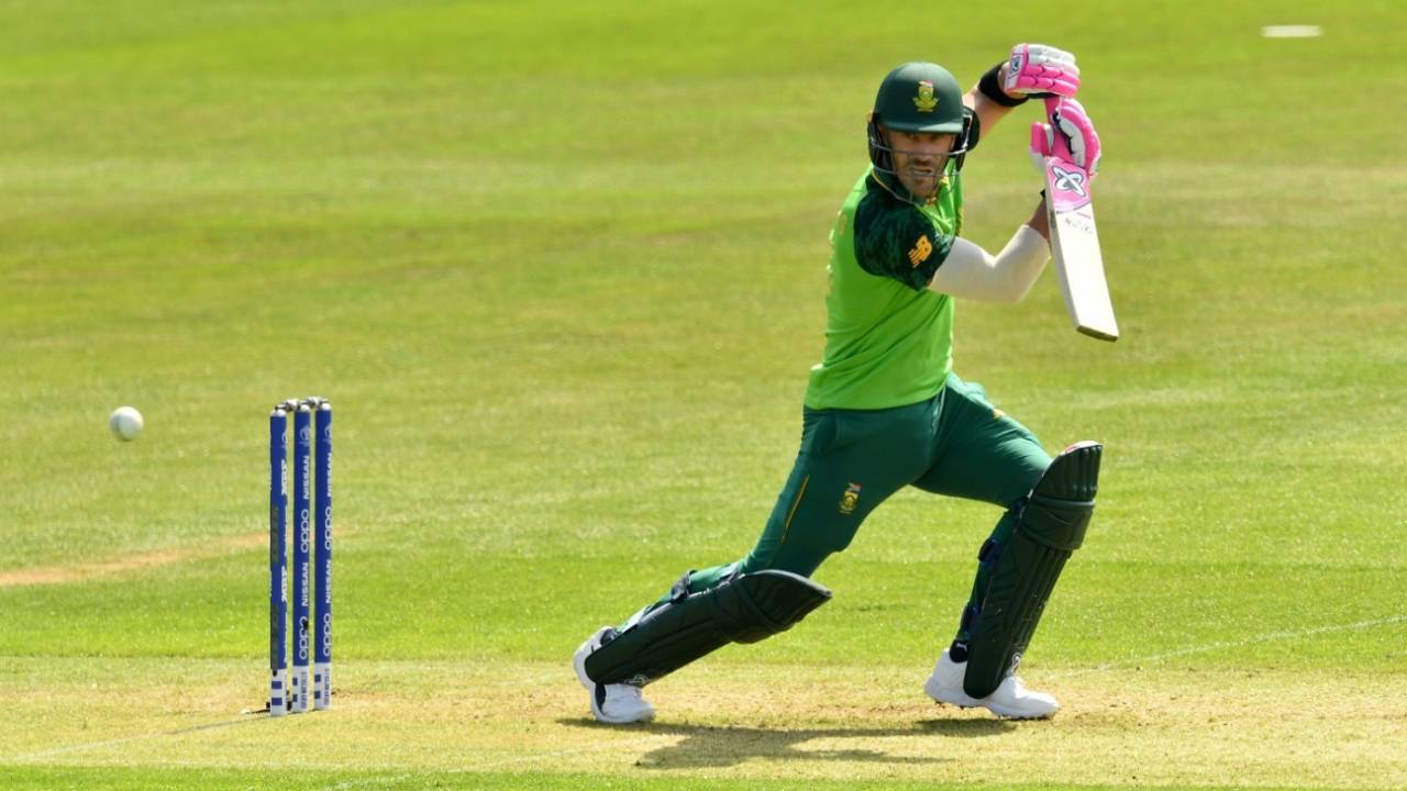 Faf du Plessis plays on the off side, South Africa v Sri Lanka, warm-up match, World Cup 2019, Cardiff, May 24, 2019
