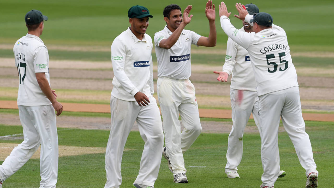 Mohammad Abbas celebrates a wicket, Sussex v Leicestershire, County Championship Division Two, Hove, September 4, 2018