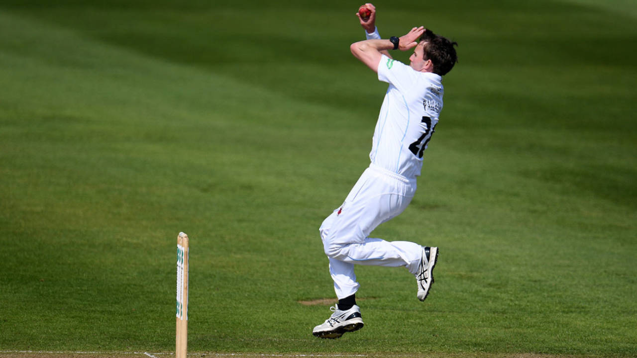 Tony Palladino bowls, Gloucestershire v Derbyshire, County Championship Division Two, Bristol, April 12, 2019