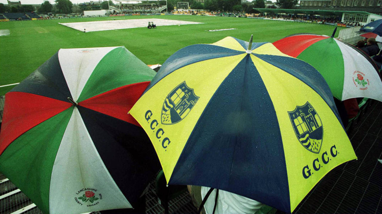 Rain caused problems for the Gloucestershire game, Natwest Trophy semi-final, Bristol, August 13, 2000