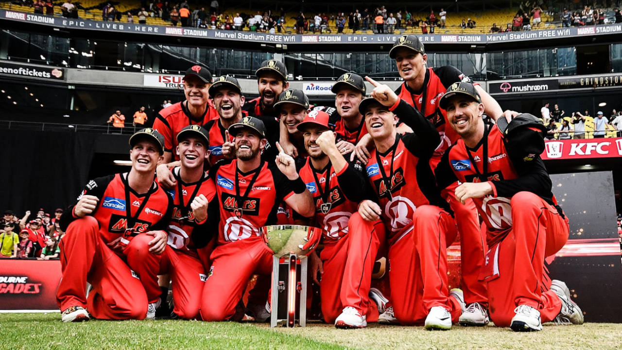 Finch and the rest of the Melbourne Renegades with their BBL trophy earlier this year&nbsp;&nbsp;&bull;&nbsp;&nbsp;Getty Images