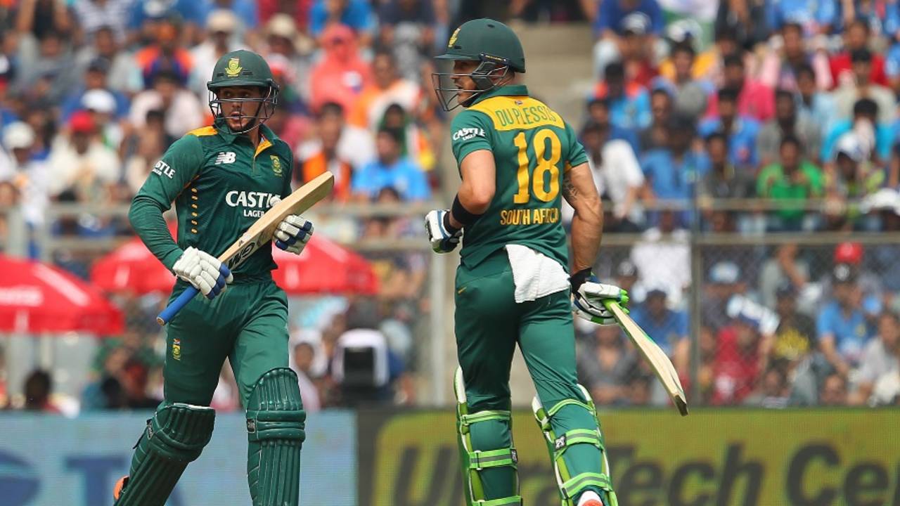 De Kock and du Plessis are the men India will need to keep their eyes peeled for&nbsp;&nbsp;&bull;&nbsp;&nbsp;BCCI