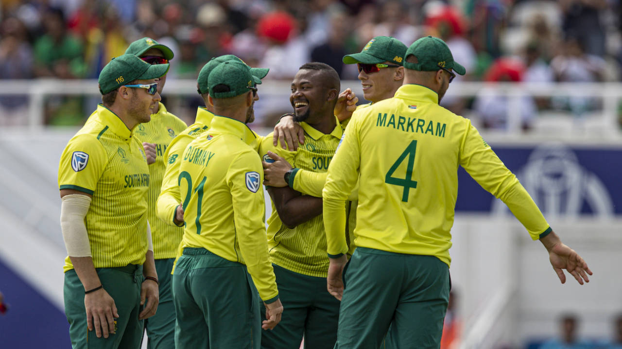 South Africa debuted sported their yellow away kit for their second match, against Bangladesh, while they played their first match, against England, in their green home jerseys&nbsp;&nbsp;&bull;&nbsp;&nbsp;Getty Images