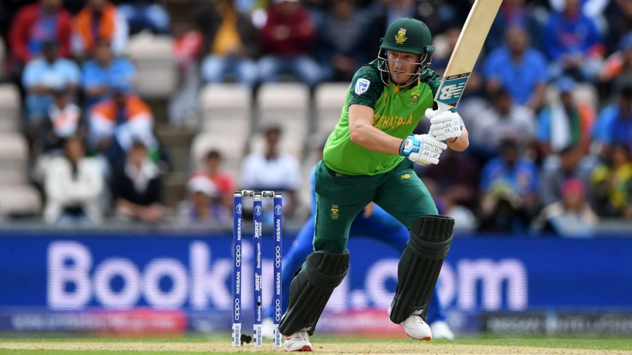 David Miller plays a shot to the boundary, India v South Africa, Southampton, World Cup 2019, June 5, 2019  