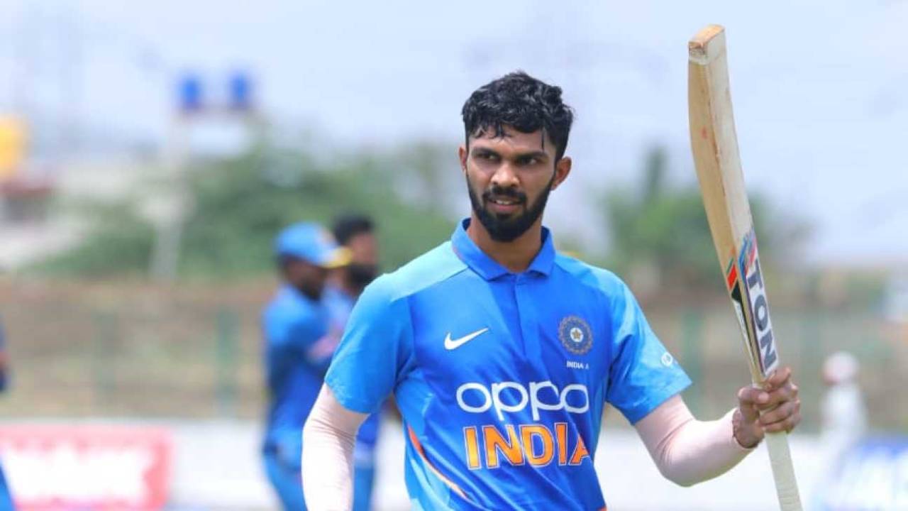 Ruturaj Gaikwad acknowledges the applause after his century, India A v Sri Lanka A, first unofficial one-dayer, Sri Lanka A tour of India, Belgaum, June 6, 2019