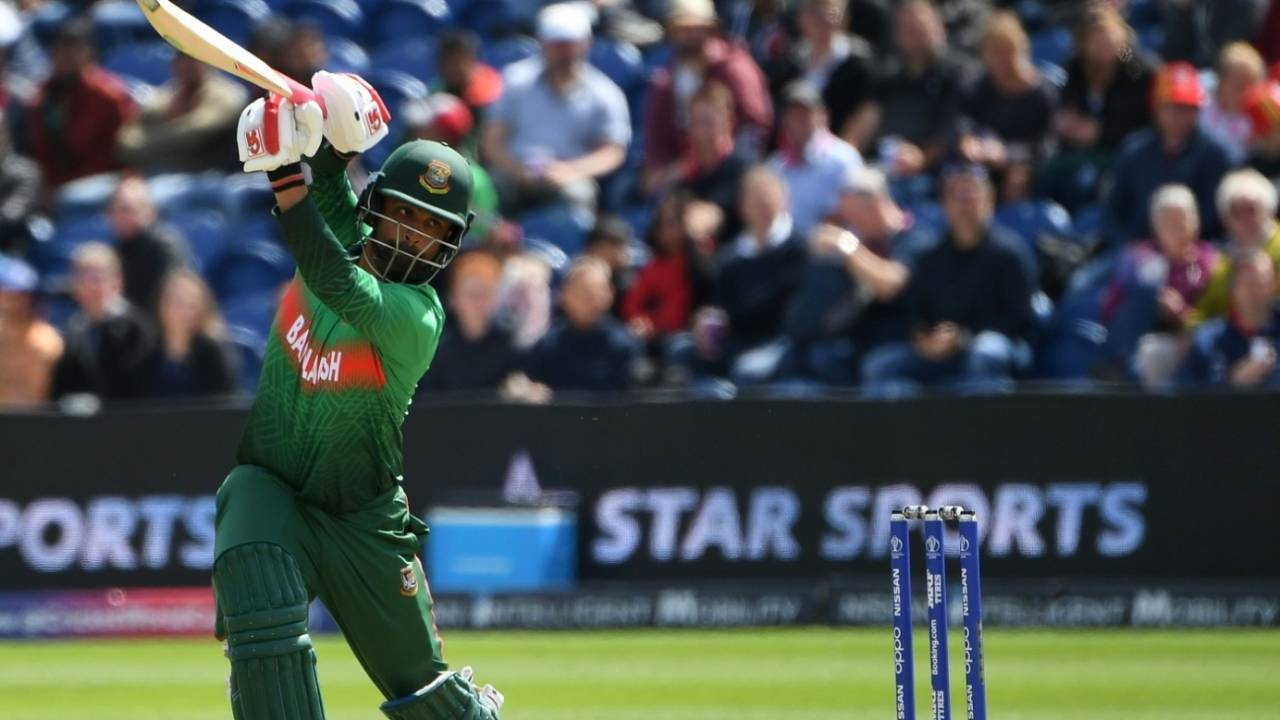 Tamim Iqbal plays a shot, England v Bangladesh, World Cup 2019, Cardiff, June 8, 2019