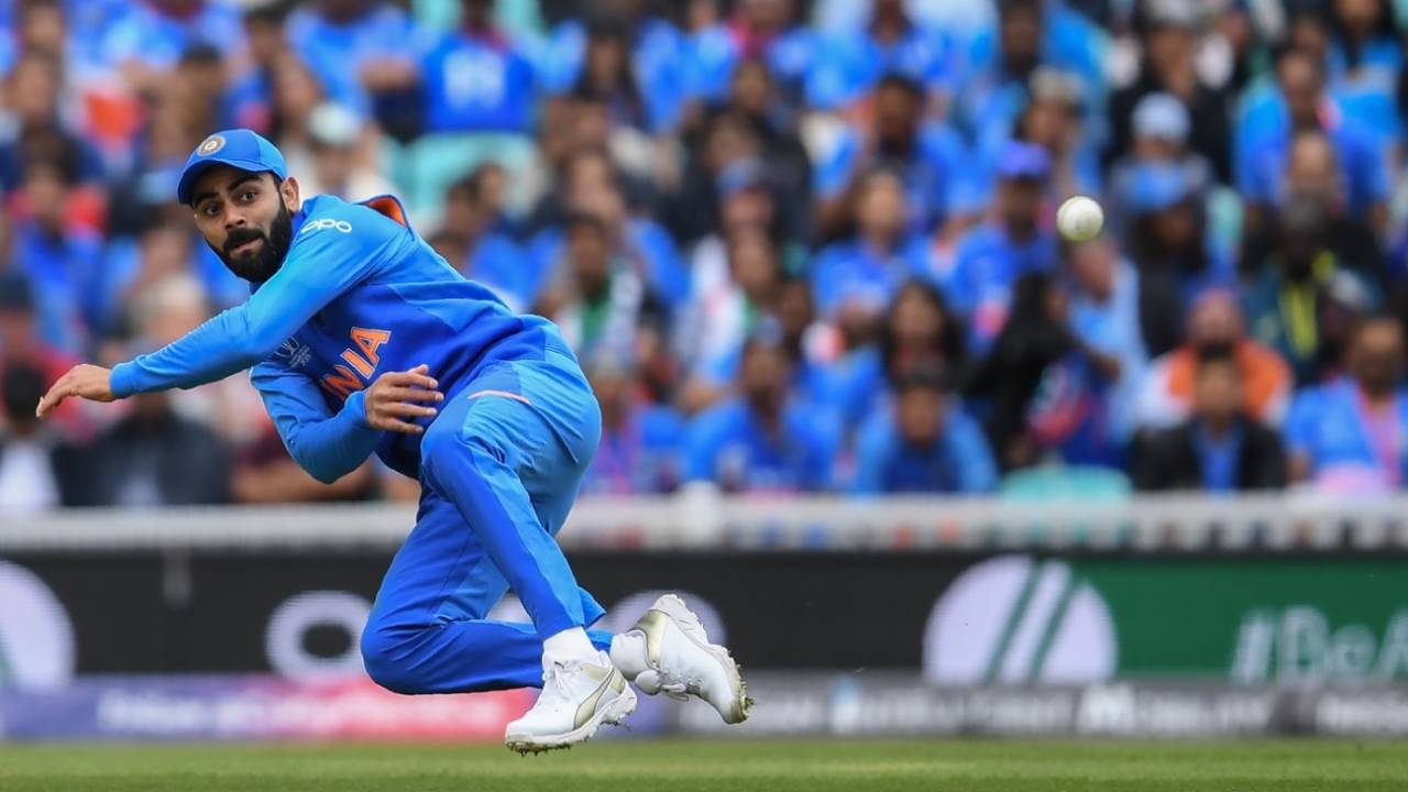 Virat Kohli attempts to run out Aaron Finch, Australia v India, World Cup 2019, The Oval, June 9, 2019