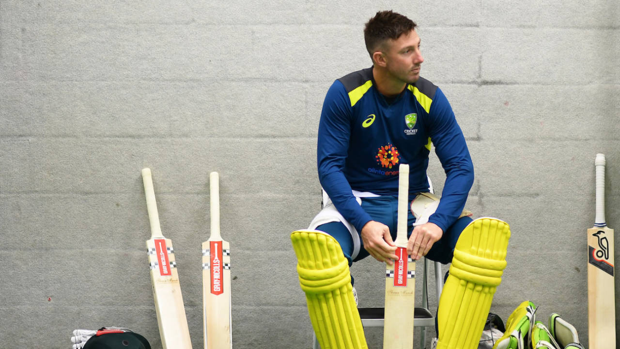 Shaun Marsh looks in a pensive mood during a nets session, World Cup 2019, Taunton, June 11, 2019
