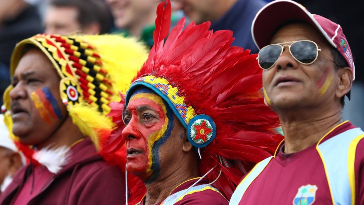 West Indies fans sing their national anthem before the match, England v West Indies, World Cup 2019,  Southampton, June 14, 2019