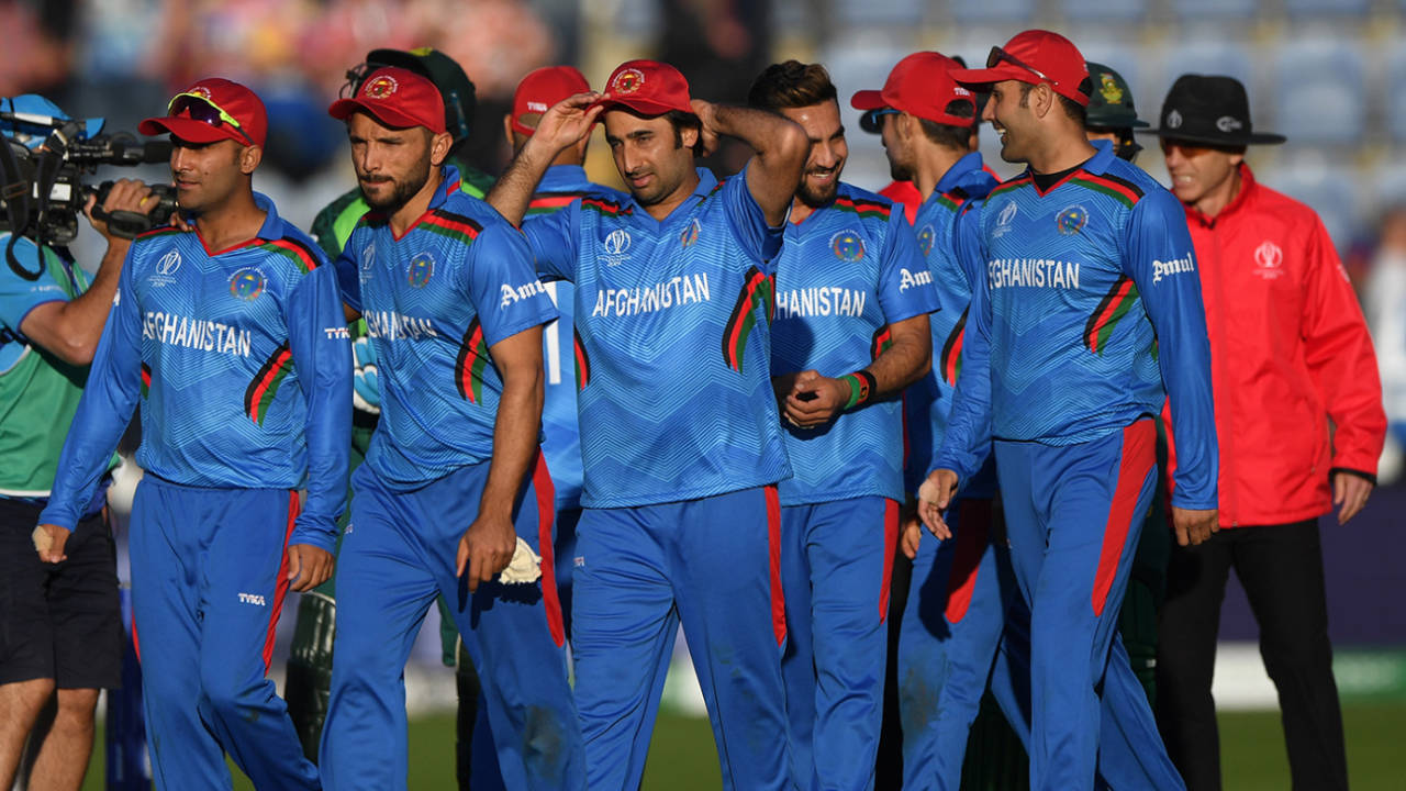 Afghanistan leave the field after another heavy defeat, Afghanistan v South Africa, World Cup 2019, Cardiff, June 15, 2019
