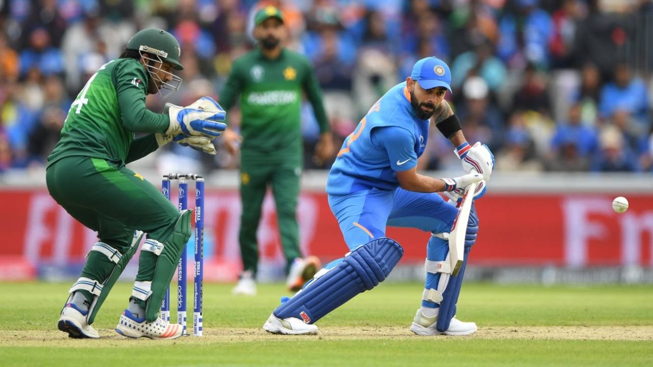 Virat Kohli cuts one away, India v Pakistan, World Cup 2019, Manchester, June 16, 2019