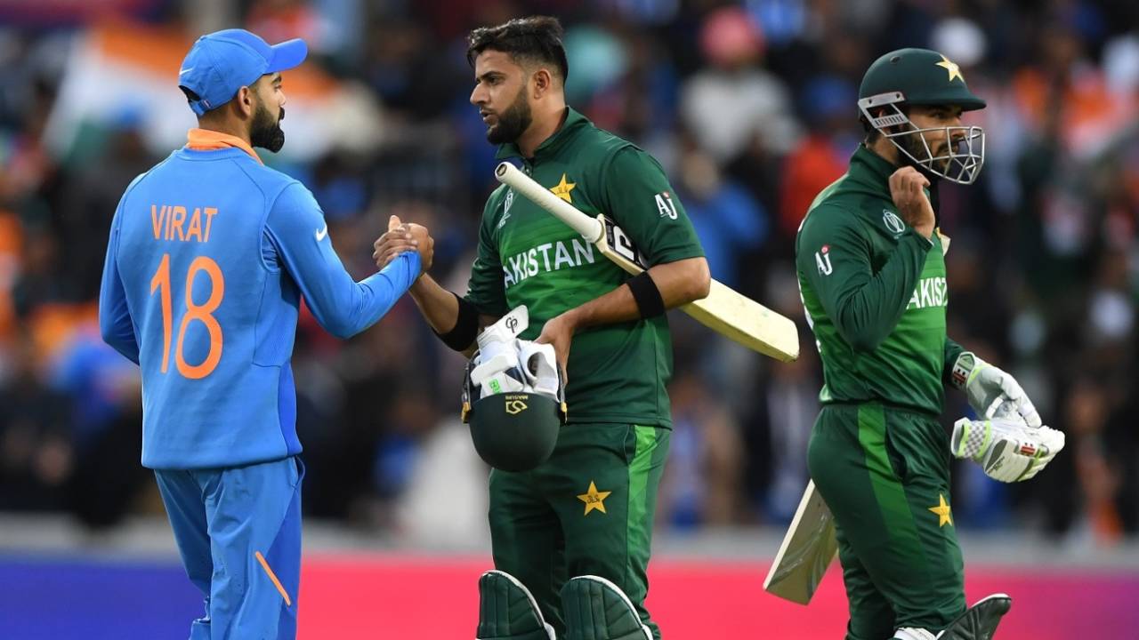 Virat Kohli shakes hands with Imad Wasim after the win&nbsp;&nbsp;&bull;&nbsp;&nbsp;Getty Images