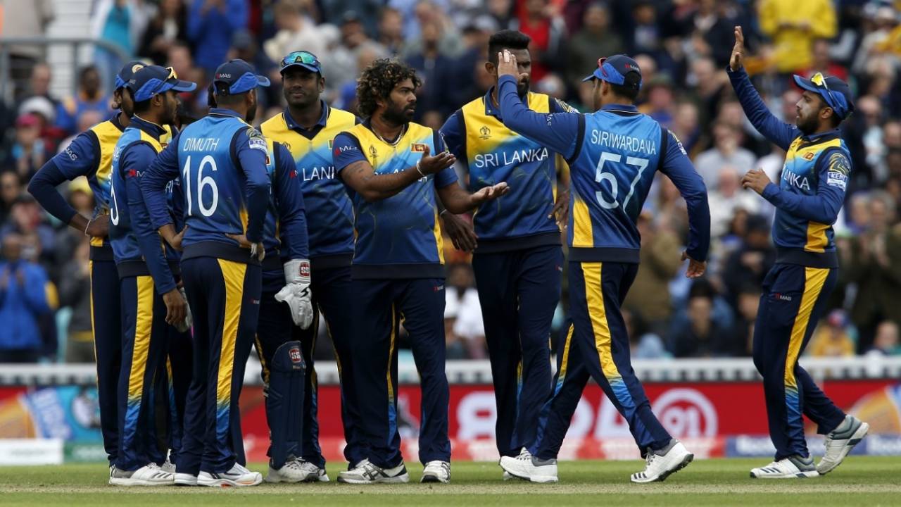 The Sri Lankans celebrate an Australian wicket&nbsp;&nbsp;&bull;&nbsp;&nbsp;Getty Images