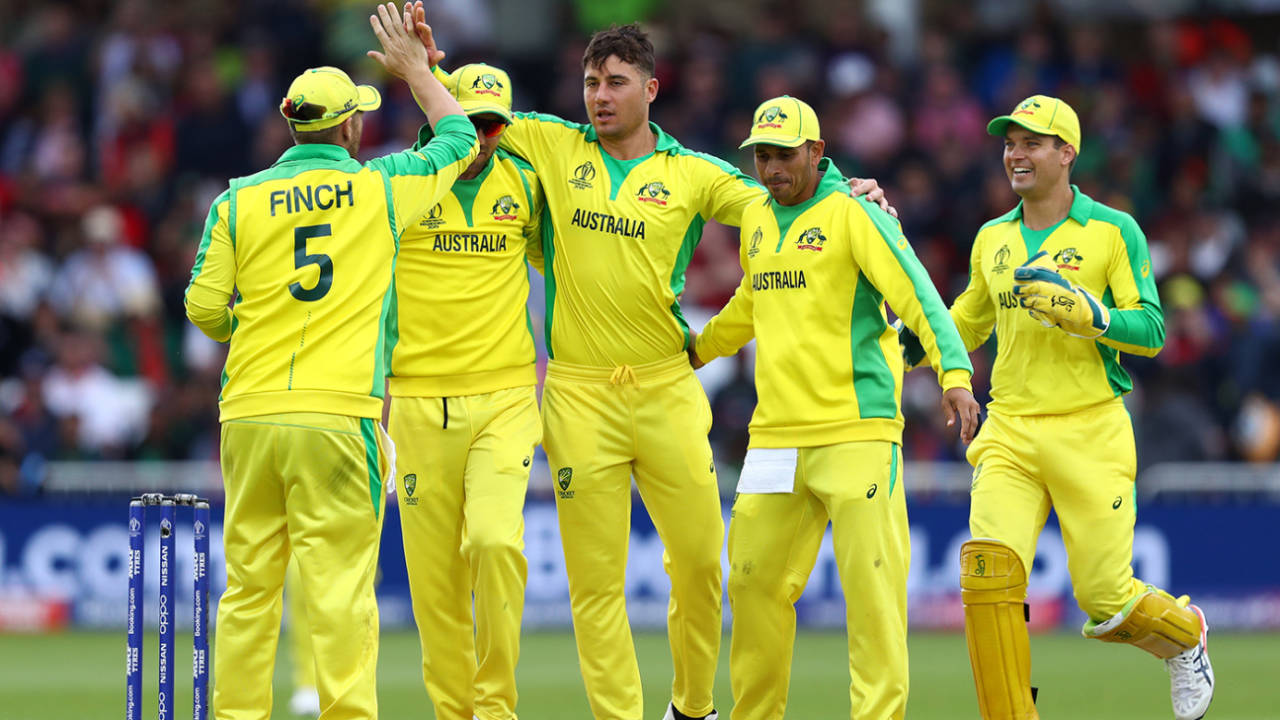 Marcus Stoinis is congratulated on a wicket&nbsp;&nbsp;&bull;&nbsp;&nbsp;Getty Images