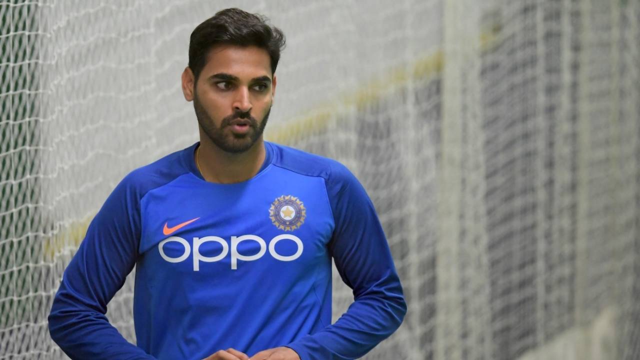 Bhuvneshwar Kumar bowled a bit in the indoor nets, World Cup 2019, Manchester, June 25, 2019