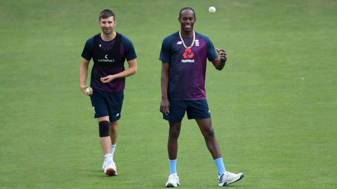 Mark Wood and Jofra Archer practice in the nets, World Cup 2019, Sophia Gardens, Cardiff, Wales, June 06, 2019