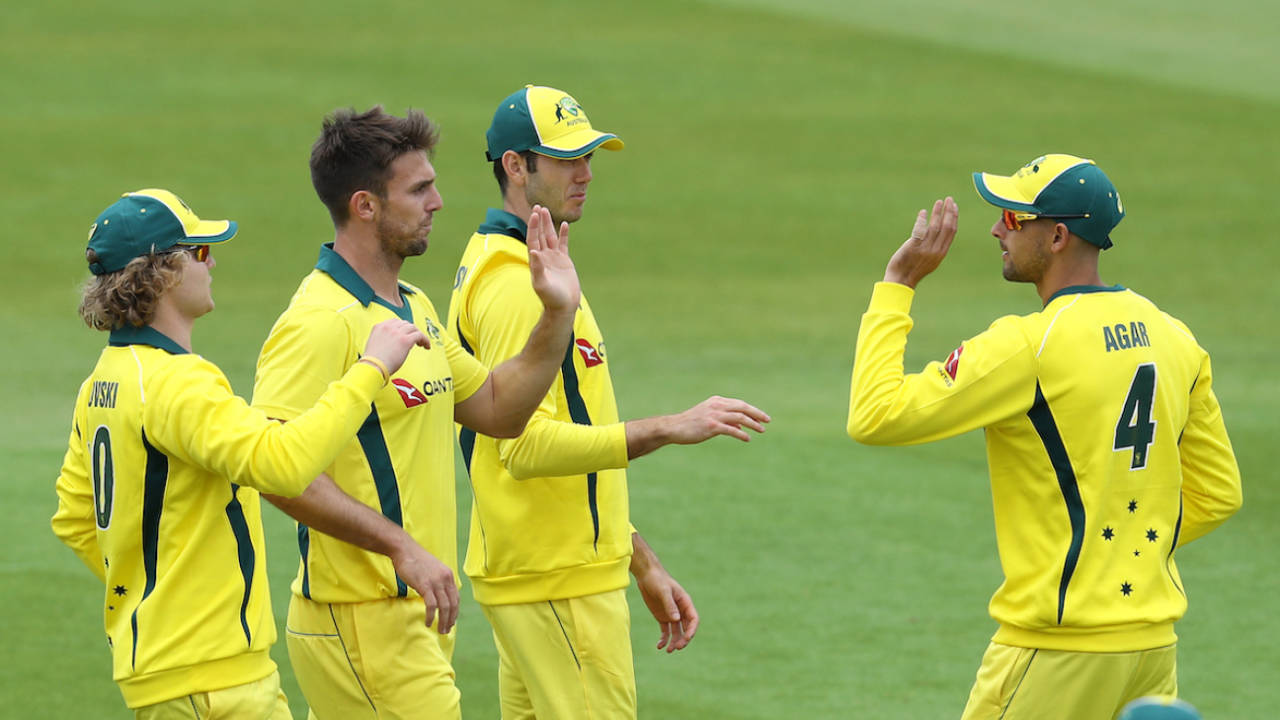 Mitch Marsh celebrates a wicket, Northamptonshire v Australia A, Northampton, June 20, 2019 