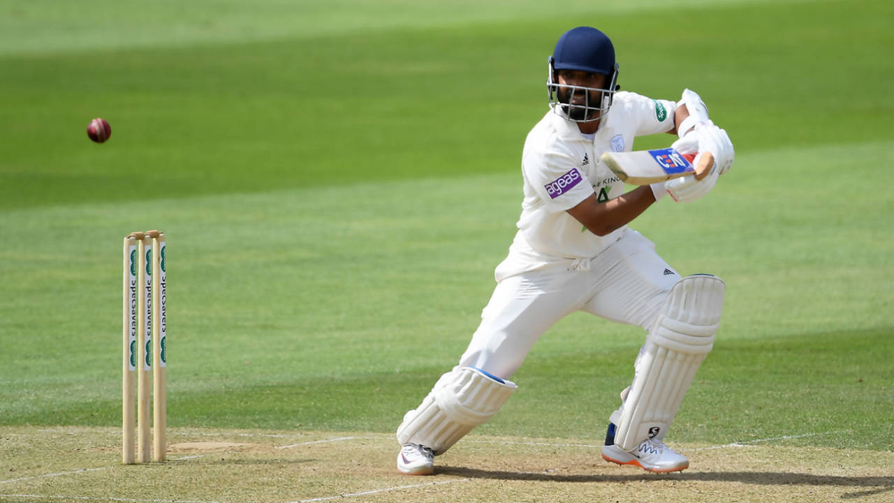 Ajinkya Rahane steers into the off side, Somerset v Hampshire, County Championship, Division One, Taunton, July 1, 2019