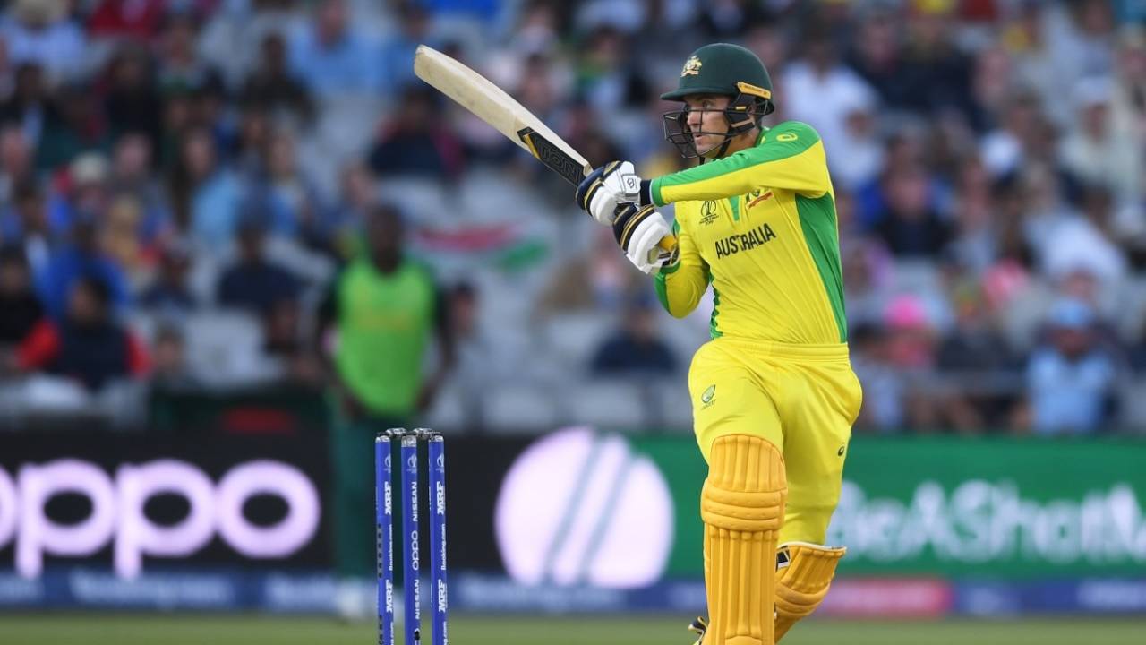Alex Carey plays a pull, Australia v South Africa, World Cup 2019, Old Trafford, July 6, 2019
