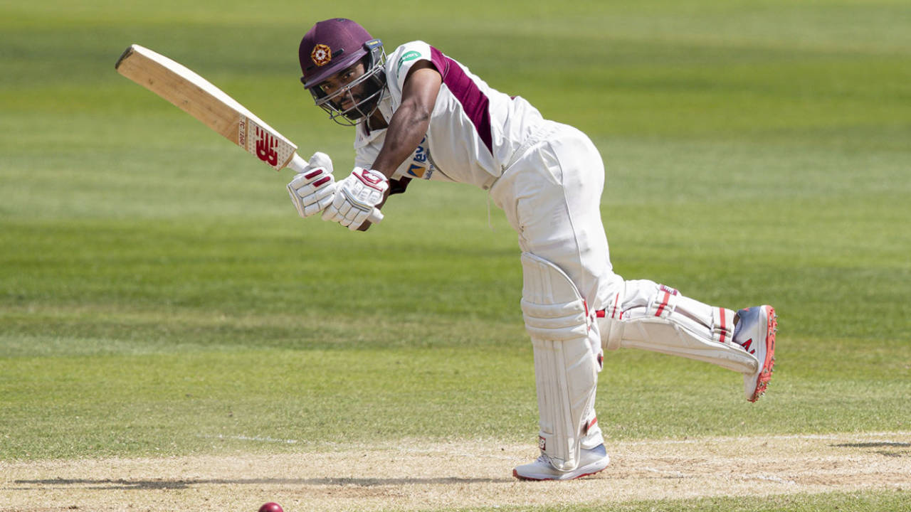 Temba Bavuma turns one away down the leg side, Northamptonshire v Sussex, County Championship Division Two, Northampton, May 23, 2019 