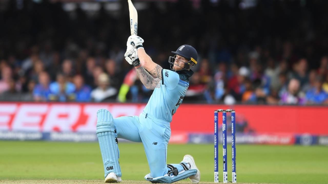 Ben Stokes smashes a six as he takes the match to the end&nbsp;&nbsp;&bull;&nbsp;&nbsp;Getty Images