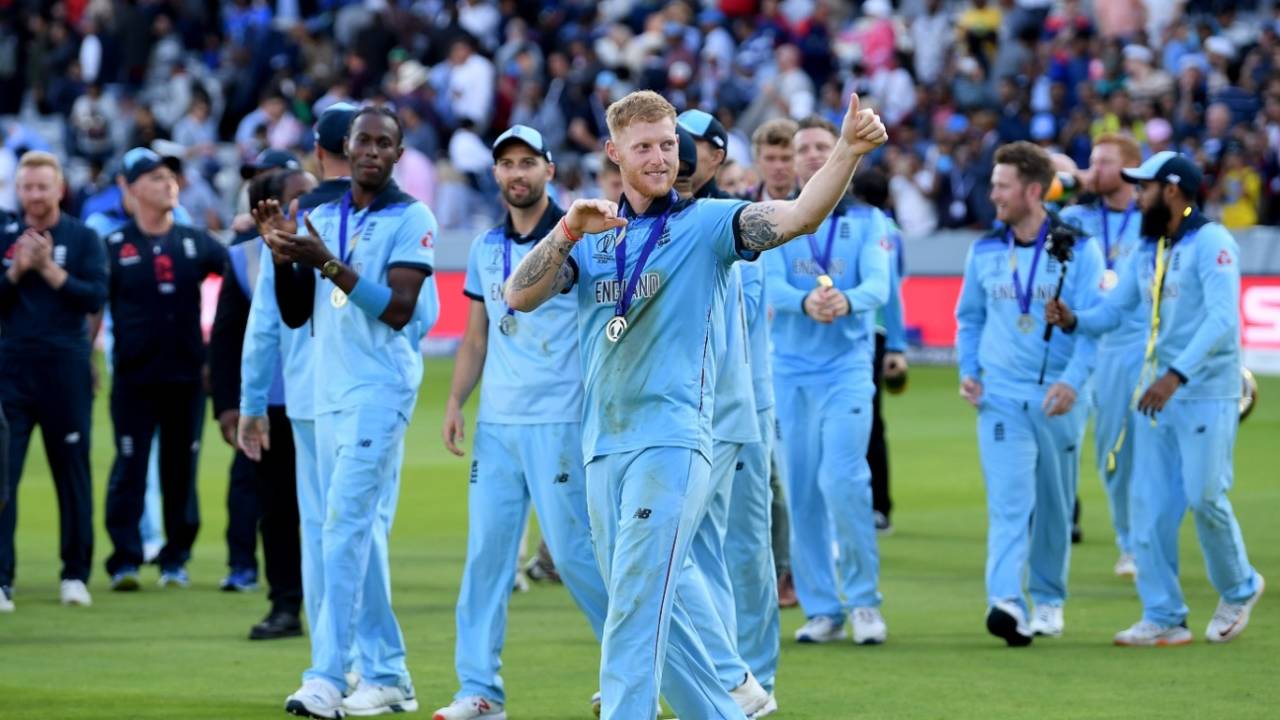 Ben Stokes leads England's victory lap, England v New Zealand, World Cup 2019, Lord's, July 14, 2019