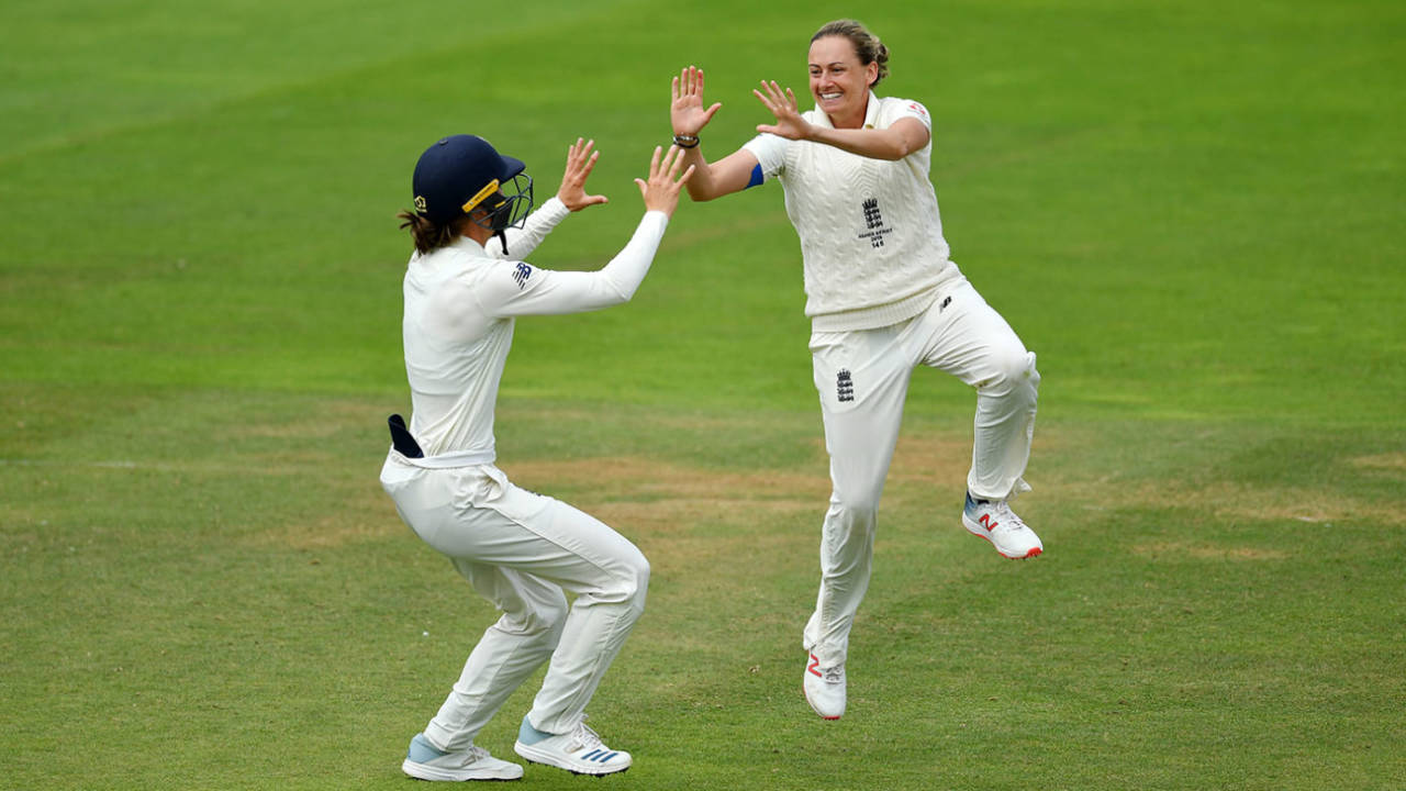 Laura Marsh celebrates a wicket&nbsp;&nbsp;&bull;&nbsp;&nbsp;Getty Images